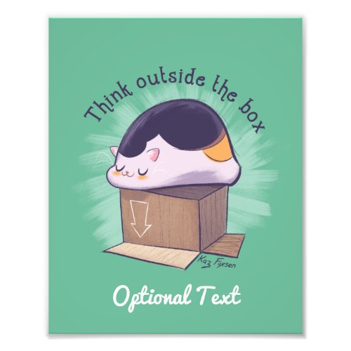 Funny Think Outside the Box Cat Photo Print