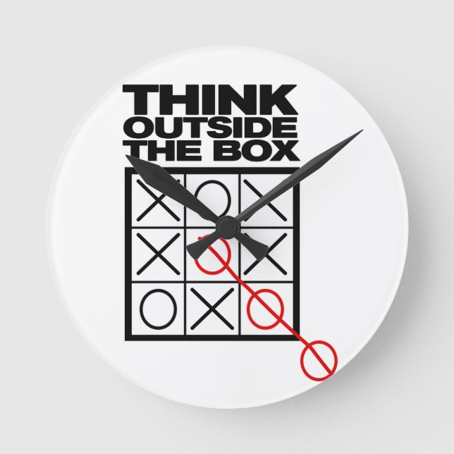 Funny Think Outside the box Round Clock (Front)