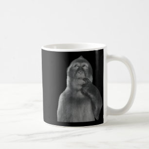 Funny Thinking Monkey Meme Curious Ape Brainrot Coffee Mug
