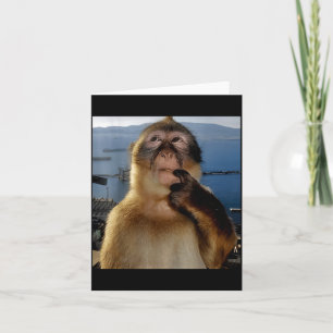 Funny Thinking Monkey Meme Curious Ape Brainrot Gi Card