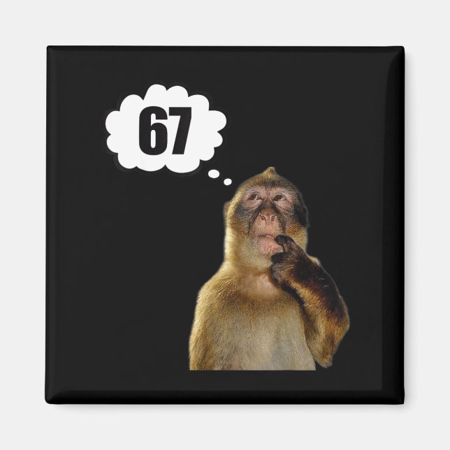 Funny Thinking Monkey Meme Six Seven 6 7 Meme  Magnet (Front)