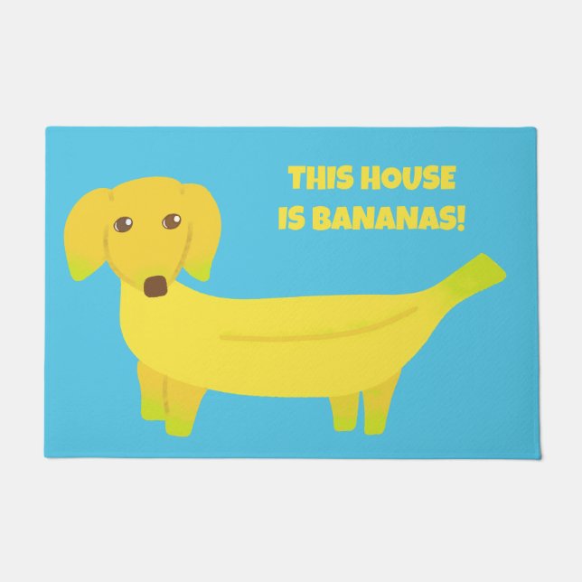 Funny This House is Bananas Dog Doormat (Front)