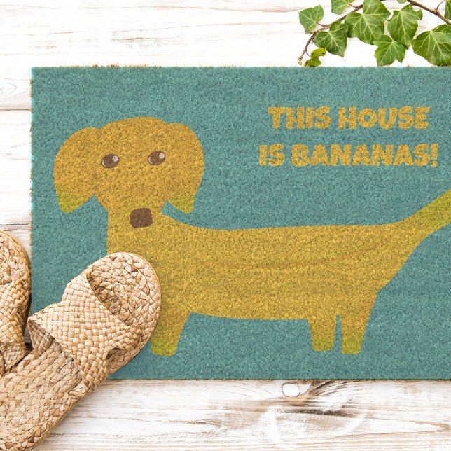 Funny This House is Bananas Dog Fiber Doormat (Creator Uploaded)