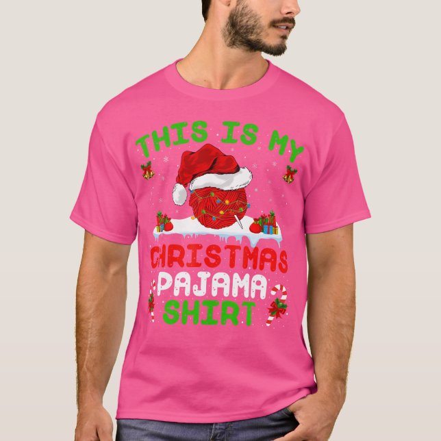 Funny This Is My Christmas 	 Knitting Christmas T-Shirt (Front)
