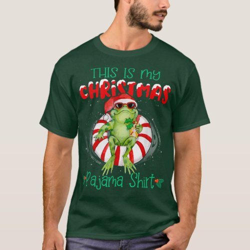 Funny This Is My Christmas Pajama Frog Christmas  T_Shirt