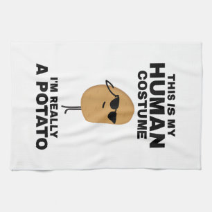 Funny This is My Human Costume I'm Really a Potato Kitchen Towel