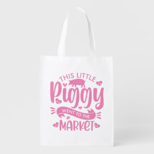 Funny This Little Piggy Reusable Grocery Bag
