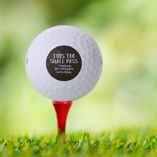 Funny This Too Shall Pass like kidney stone black Golf Balls