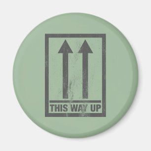 Funny this way up sign magnet