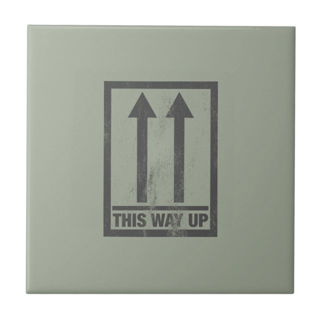 Funny this way up sign tile (Front)