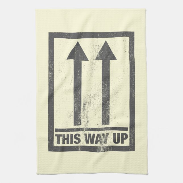 Funny this way up sign towel (Vertical)