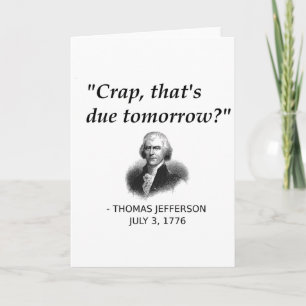 Funny Thomas Jefferson Usa History Teacher Student Card