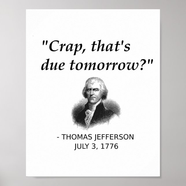 Funny Thomas Jefferson Usa History Teacher Student Poster (Front)