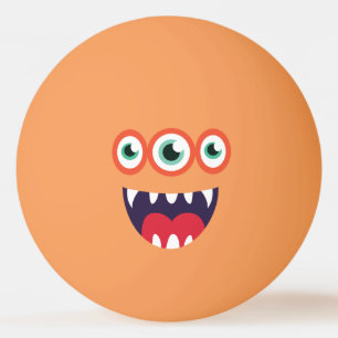 Funny Three-Eyed Cute Monster. Ping Pong Ball