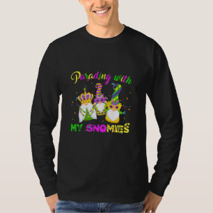 Funny Three Gnomes Mardi Gras Parading With My Gno T-Shirt