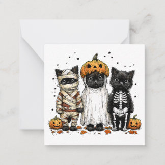 Funny Three Halloween Cats Note Card