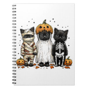 Funny Three Halloween Cats Notebook