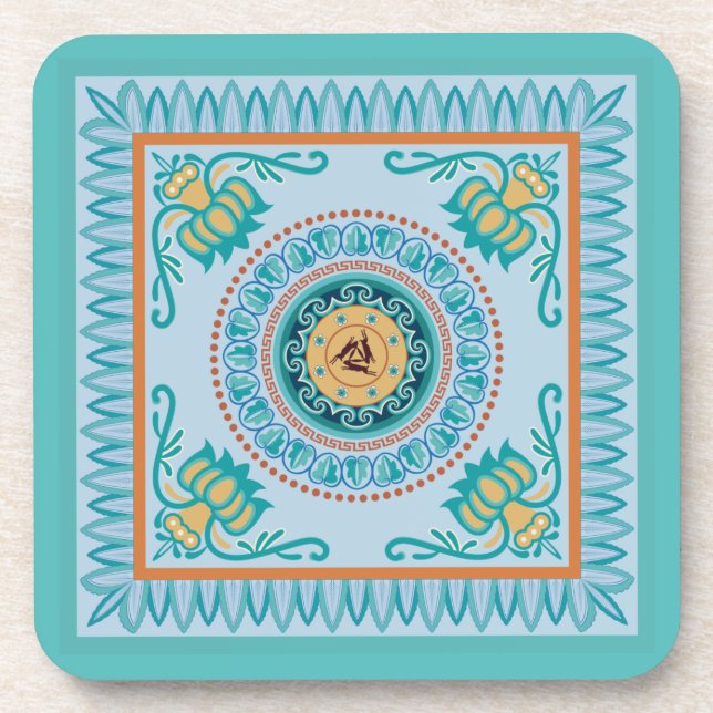 Funny three hares sharing three ears  beverage coaster (Front)