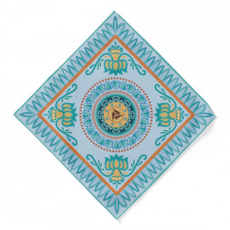 Funny three hares sharing three ears motif  bandana