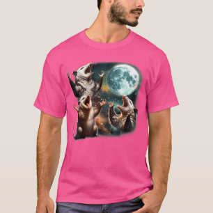 Funny Three Opossum Moon 3 Possum Full Weird Magic T-Shirt