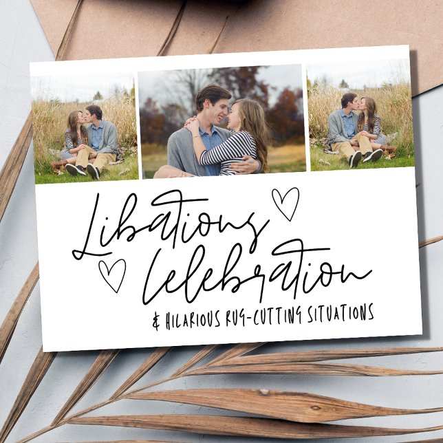 Funny Three Photo Wedding Save the Date Announcement Postcard (Funny Three Photo Wedding Save the Date Postcard)
