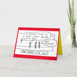 Funny Three Wise Men Cartoon Joke Holiday Card