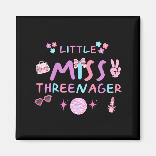 Funny threenager happy 3rd bday party 3 years old magnet (Front)