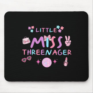 Funny threenager happy 3rd bday party 3 years old mouse pad