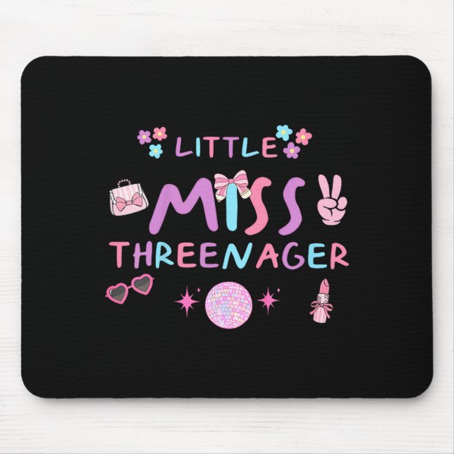 Funny threenager happy 3rd bday party 3 years old mouse pad (Front)
