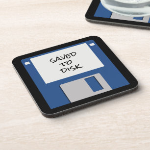 Funny Throwback Computer Floppy Disk Coaster