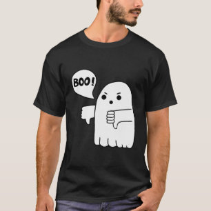 Funny Thumbs Down Ghost Screaming Boo Disapproval T-Shirt