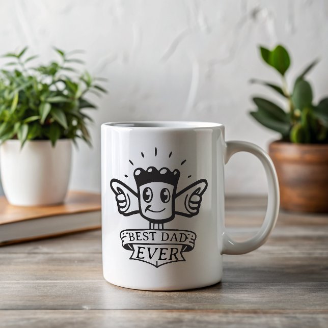 Funny Thumbs-Up Best Dad Ever  Coffee Mug (Creator Uploaded)
