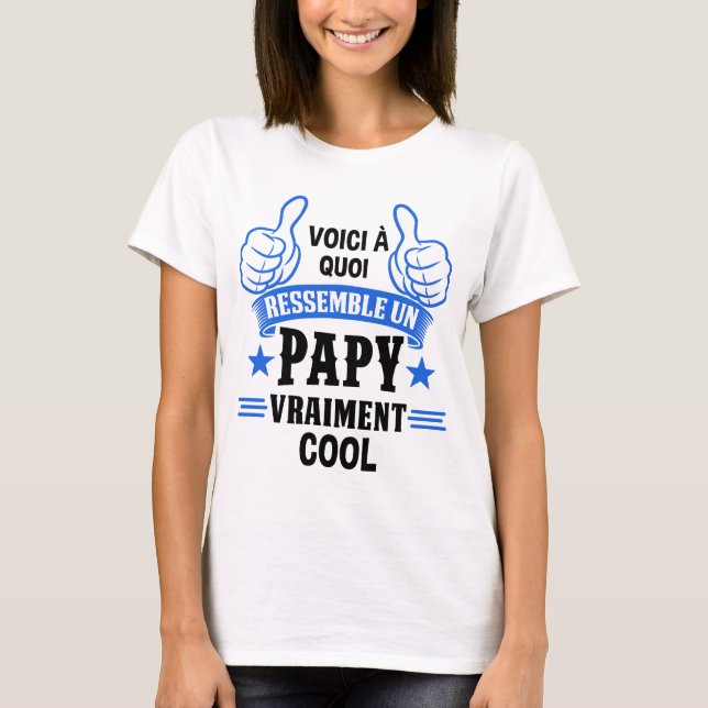 Funny thumbs up design, blue typography art, cool  T-Shirt (Front)