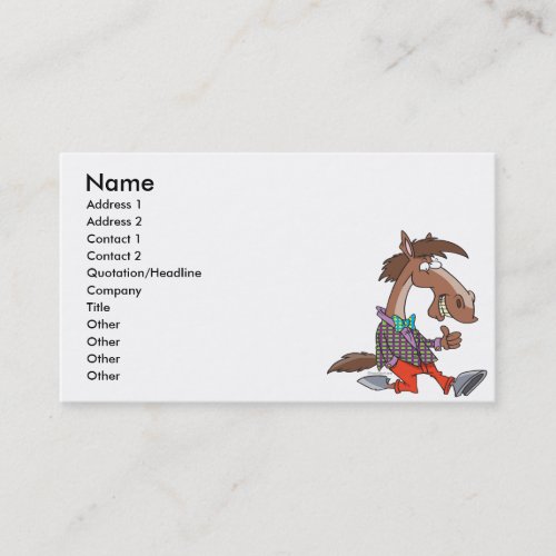 funny thumbs up nerdy horse cartoon business card