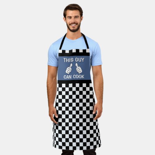Funny Thumbs Up This Guy Can Cook Humor Quote Apron