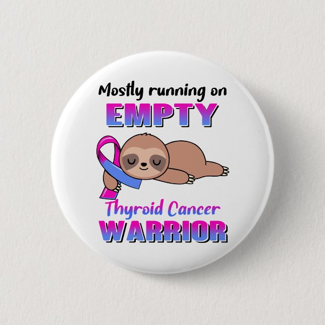 Funny Thyroid Cancer Awareness Gifts Button (Front)