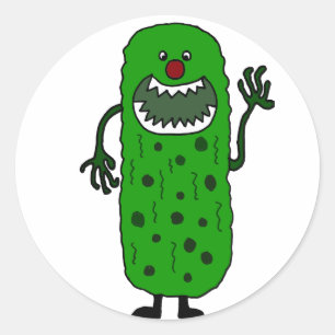 Funny Tickle Monster Cartoon Classic Round Sticker