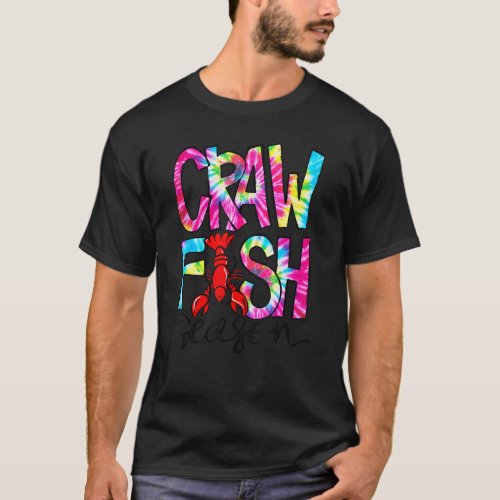Funny Tie Dye Crawfish Season Mardi Gras Party App T_Shirt