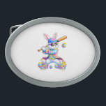 Funny Tie Dye Rabbit Baseball Easter Bunny Men Boy Belt Buckle<br><div class="desc">Funny Tie Dye Rabbit Baseball Easter Bunny Men Boy Kid T-Shirt_1</div>