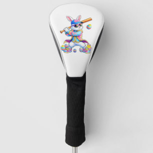 Funny Tie Dye Rabbit Baseball Easter Bunny Men Boy Golf Head Cover