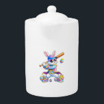 Funny Tie Dye Rabbit Baseball Easter Bunny Men Boy Teapot<br><div class="desc">Funny Tie Dye Rabbit Baseball Easter Bunny Men Boy Kid T-Shirt_1</div>