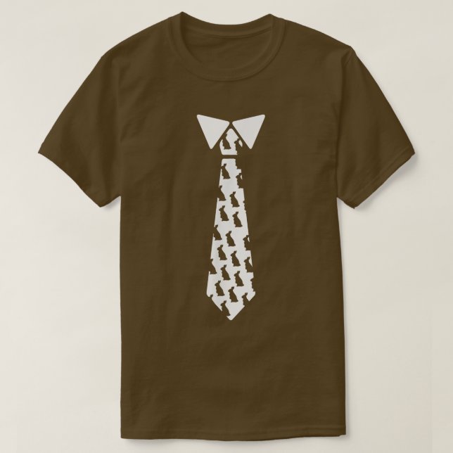 Funny Tie With Rabbits Silhouette Bunny Lover Anim T-Shirt (Design Front)