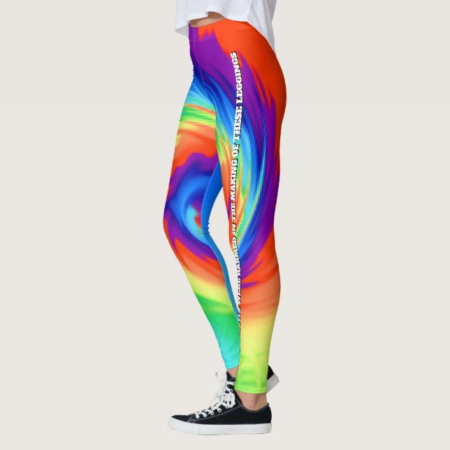 Funny TieDye No Rainbows Were Harmed ... Leggings (Left)