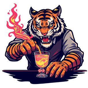 Funny Tiger Bartender T-Shirt Gift for Bartender