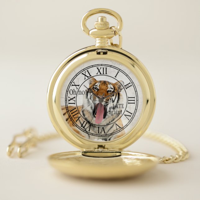 Funny Tiger Big Cat Pocket Watch (Inside)
