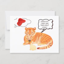 Funny Tiger & Bunny Dilemma – Cute Animal Comic De Postcard
