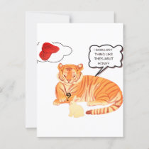 Funny Tiger & Bunny Dilemma – Cute Animal Comic De Postcard
