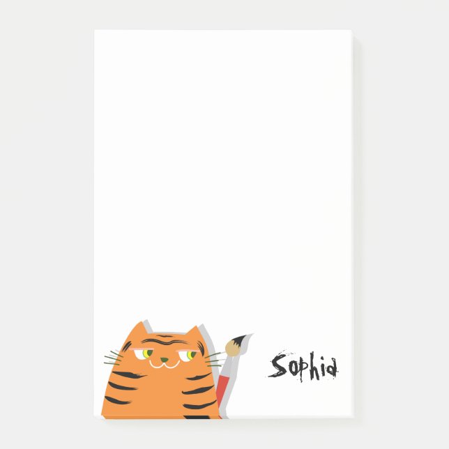 Funny Tiger Cat Name Post-it Notes (Front)