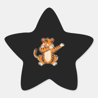 Funny Tiger Dab - Dabbing Tiger T - Tiger Star Sticker