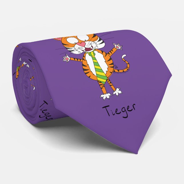 Funny Tiger in a Tie Cartoon Kids (Rolled)